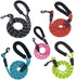 AKOAK 1 Pack Reflective Multicolor Round Leash for Dogs, Medium and Large Size Dog Leash for Pets (Blue)