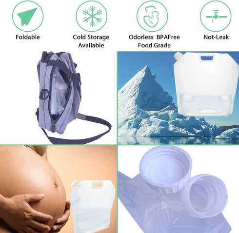 WMXWAN 21 (8 2.6 Gallons pcs, Gallons Each), Water Storage Containers, Foldable Water Bag, BPA-Free, Premium