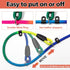 3pcs Slip Lead Dog Leash: No Pull Pet Training Leash for Medium and Small Dogs, 5ft with Two Leather Stoppers (Rainbow)