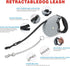 Idepet Heavy Duty Retractable Dog Leash, 16ft, Anti-Chewing Steel Chain, 360 Degree Tangle-Free, Grey, Flat Rope
