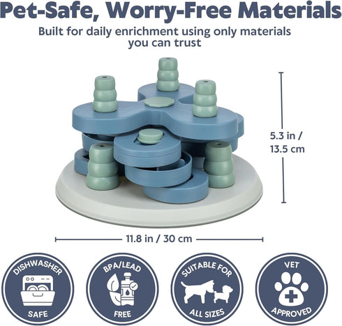 3 TRIXIE Flower Tower Dog Activity Interactive Toy, Level Food Puzzle Game, Brain Teasing Treat Dispenser, IQ