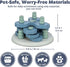 3 TRIXIE Flower Tower Dog Activity Interactive Toy, Level Food Puzzle Game, Brain Teasing Treat Dispenser, IQ