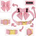Maca Bates Dog Collar with Pink Bow - Adjustable Solid Colors Sailor Bow Tie Collar for Small Medium Large Girl Boy