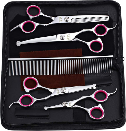 iSeaFly Dog Grooming Kit with Round Tip, 6 in 1 Cat Dog Grooming