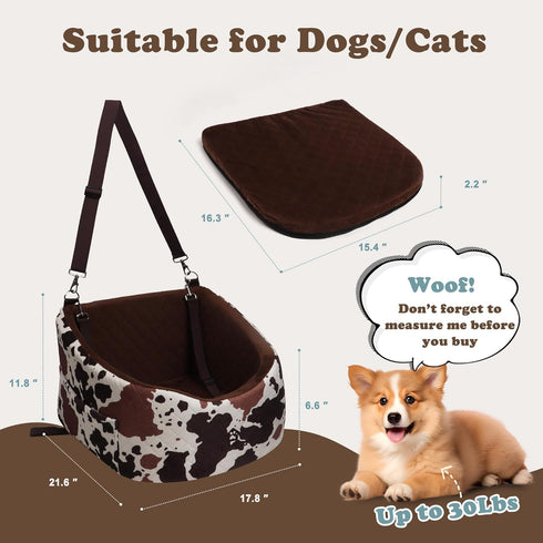 Crash-Protective Dog Car Seat for Small & Medium Breeds - Non-Slip & Washable