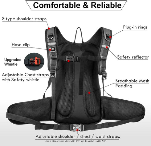 Insulated Hydration Pack - 2L BPA Free Water Bladder Backpack for Hiking, Running, Cycling, Camping