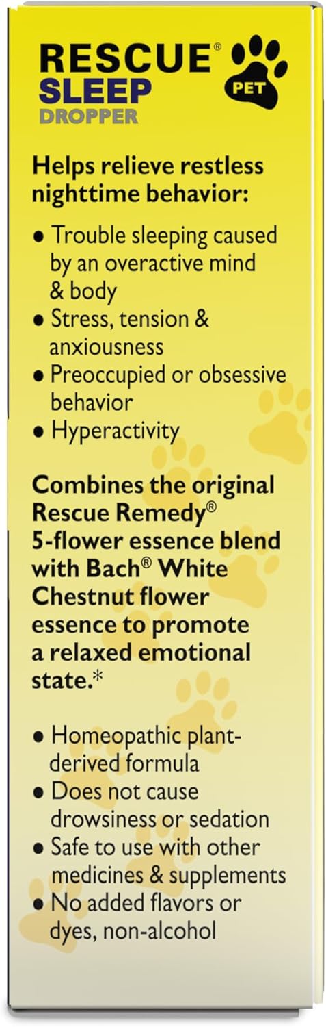 RESCUE Bach PET SLEEP Dropper 10mL, Sleep Aid for Dogs & Cats, Homeopathic Stress Relief, No Melatonin