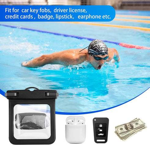 Xuniea 2 Pack Waterproof Car Key Fob Case, Floating Keys Holder Pouch for ID Badge, Credit Card, Water Sports