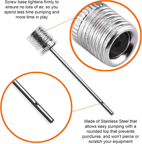 6 Mobi Lock Pcs Ball Pump Inflation Needle - Stainless Steel Air Pump Needles - Ideal for Blowing Up Football