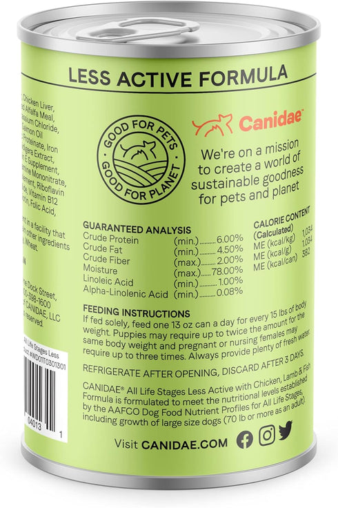 Canidae All Life Stages Premium Wet Dog Food, Chicken, Lamb and Fish Formula, 13 oz, Pack of 12
