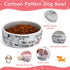 2 Pcs 5 Inch Ceramic Dog Bowl, Cute Cartoon Pattern, Durable Dog Dishes for Small Dogs, Dishwasher Safe