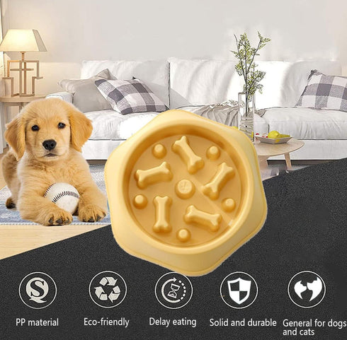 Slow Feeder Dog Bowl, Interactive Anti-Gulping Pet Bowl for Healthy Eating, Fun Alternative Dog Slow Food Feeding