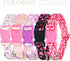 Girl Dog Collar with Purple Floral Patterns, Adjustable Cute Soft Collar with Quick Release Buckle for Small Medium