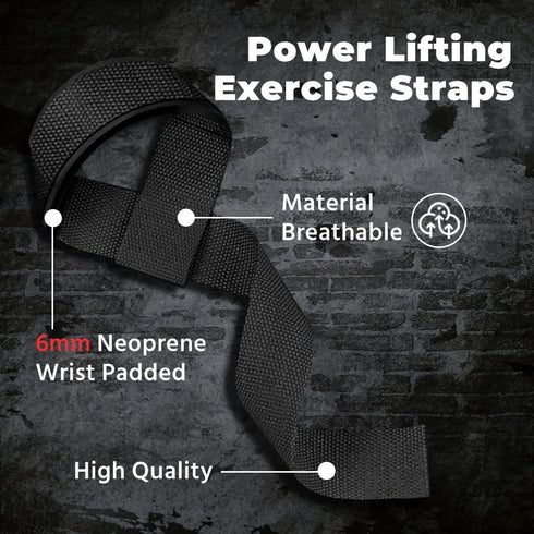 Lifting Straps, Weightlifting Straps, Deadlift Straps with Padded Neoprene for Power Lifting and Fitness Workout