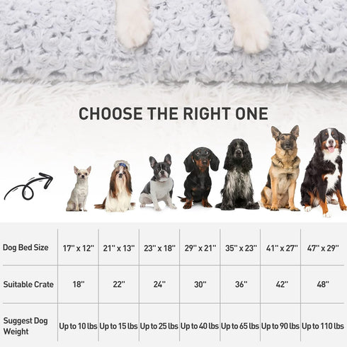 KSIIA Washable Dog Bed, Deluxe Plush Dog Crate Beds, Fluffy Comfy Kennel Pad, Anti-Slip Pet Sleeping Mat for Large,