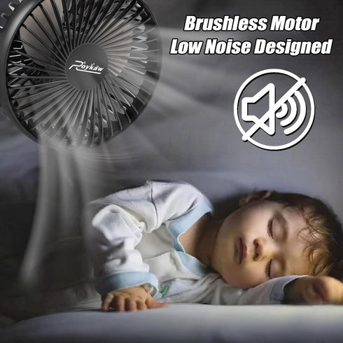 Roykaw Portable USB Powered Golf Cart Fan - Compatible with EZGO Club Car Yamaha Models, 3 Speed & 360° Rotation