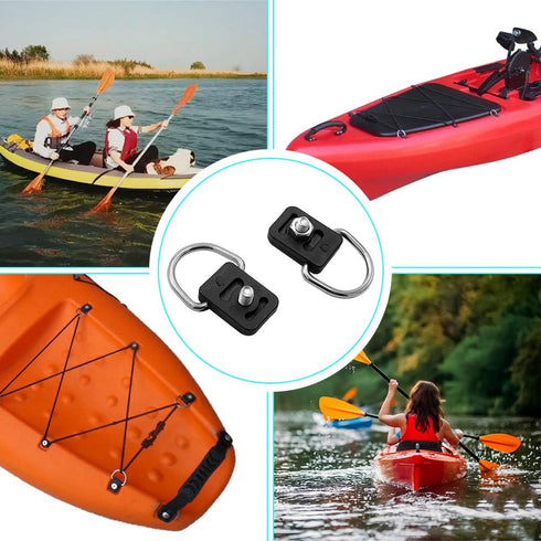 Kayak Deck Rigging Kit, 8 Feet Bungee Cord with Hooks and Fishing D-Ring for Kayak Boat Canoe