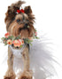 Dog Wedding Flower Collar, Pink Floral Wreath Bow for Female Pets, Valentine's Day Party Photo Props, Large