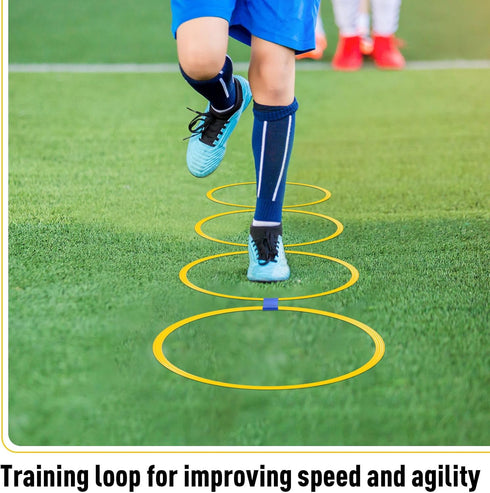 Shappy 50 Pcs Agility Rings with Storage Bags, 15 Inch Plastic Speed Rings for Sports Training