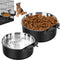 2 Pack No Spill Dog Crate Water Bowl, Hanging Kennel Bowls for Pet Cage Accessories