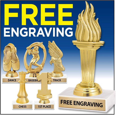 4.25" Dairy Cow Trophies, Gold Dairy Cow Trophy Award, Personalized with Your Own Engraving