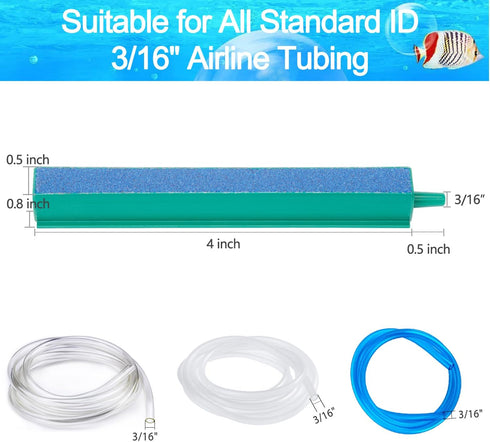 4 Inch Aquarium Air Stone Bar - 5 Pcs Bubble Release Airstones for Fish Tank Oxygenation