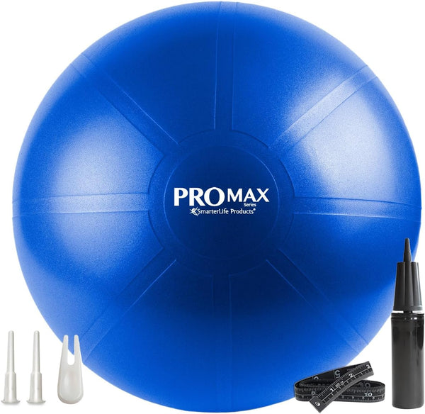 SmarterLife PRO MAX Exercise Ball Yoga, Stability & Balance Trainer for Core