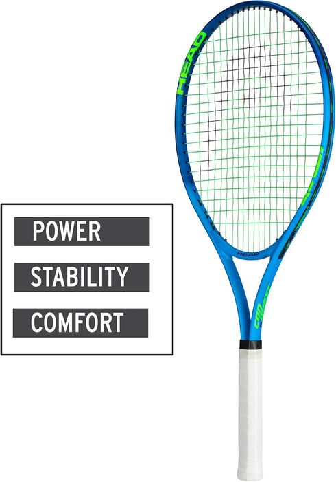 HEAD Ti. Conquest Tennis Racket - Pre-Strung Head Light Balance 27 Inch Racquet, 4 3/8 in Grip, Blue