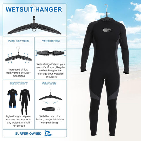 Wetsuit Hanger, Gimilife Surfing & Scuba Diving Accessory, Quick Dry Foldable & Vented Dryer for Wetsuit, Drysuit, Life