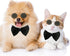 2 Pieces Pets Dog Cat Bowtie Tie Sunglasses, Adjustable Formal Necktie Collar for Cats Small Dogs (Black White)