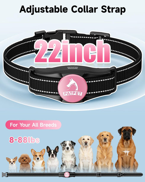 3 IPX7 1000Ft PATPET Dog Shock Collar - Rechargeable Dog Training Collar with Remote for Medium Large Dogs, Training