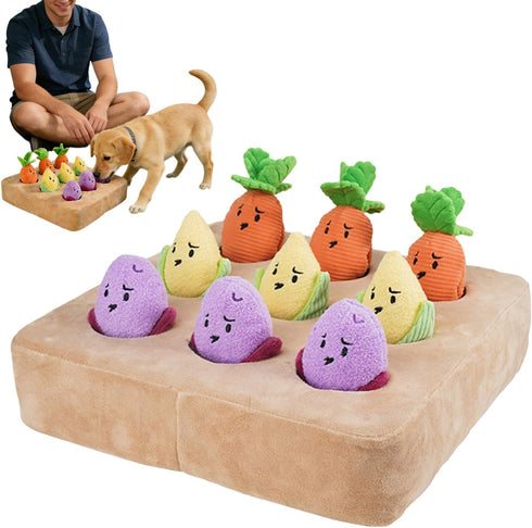 Genrico Dog Snuffle Toy, Squeak Pad - Carrot Dog Snuffle Mat - for
