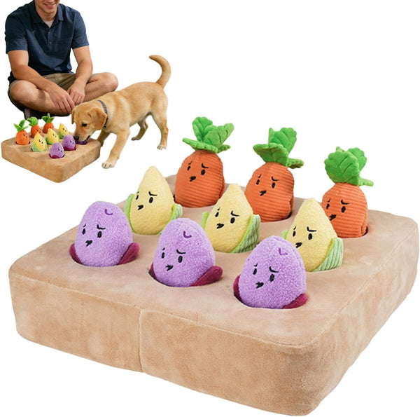 Genrico Dog Snuffle Toy, Squeak Pad - Carrot Dog Snuffle Mat - for