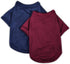 Koneseve Dog Shirts Soft Cotton Clothes, Stretchy T-Shirt for Small Medium Large Dogs, 2-Pack Blue & Red