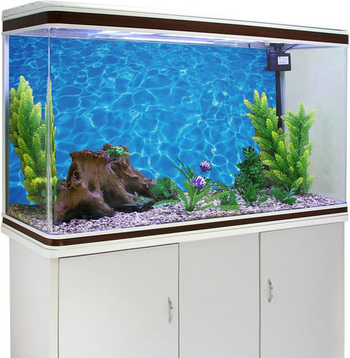 AWERT Vinyl 30x12 inches Underwater Aquarium Background, Blue Ripped Water Fish Tank Background
