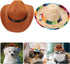 Hemobllo Dog Hat, Cool Western Cat Costume Hat Adjustable Straw Hat Funny Pet Party Headwear Christmas Costume Accessories Hats for Dogs Cats (2PCS)