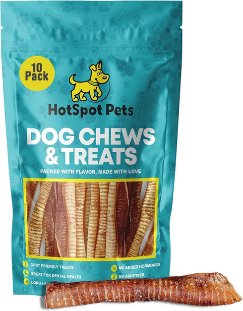hotspot pets Premium 12'' Beef Trachea for Dogs, All Natural Long Lasting Chews Rich in Glucosamine