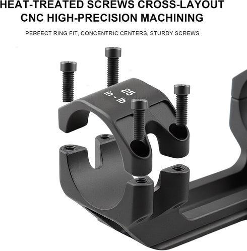 6061-T6 1.42 inch High(1inch/30mm/34mm) Precision Rifle Scope Mounts - Aluminum Picatinny Cantilever Scope Mounts