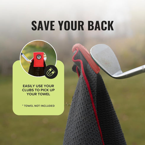 Stripebird - Magnetic Clip for Any Towel (Red) - Highest Strength Magnet for Magnetic Golf Towel - Removable from