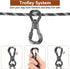 XiaZ 100ft Portable Dog Camping Leash, Overhead Trolley System for Dogs up to 200lbs, Black