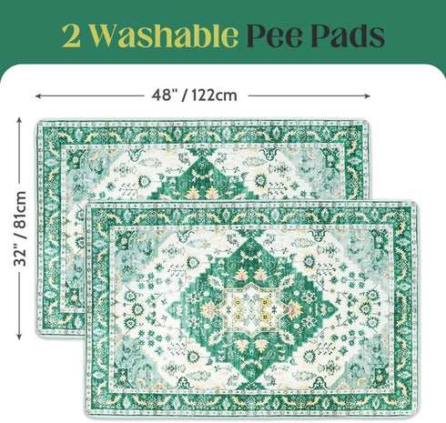 2 Pack 48"x32" Washable Pee Pads for Dogs Reusable Puppy Training Pads Super Absorbent Waterproof Dog Training Pads