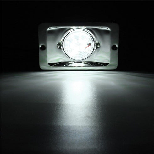 Pactrade Marine 5 Inches LED Transom Interior Stern Light, Rectangular SS 304 Flush Mount for Fishing Boat
