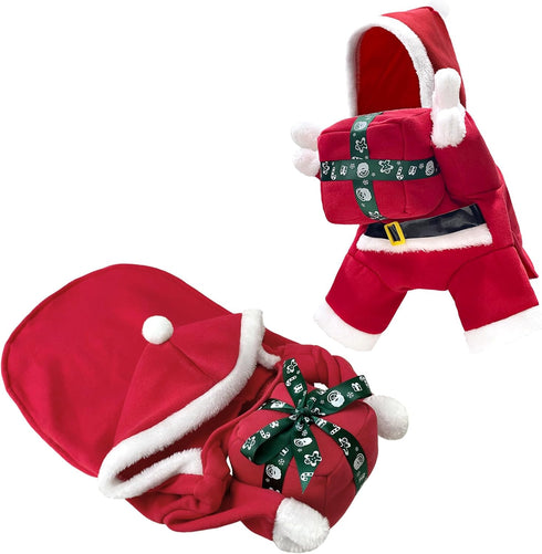 NACOCO Christmas Dog Hoodie Costume - Funny Santa Outfit, Winter Warm Coat for Medium Dogs, Party Accessories (XL)