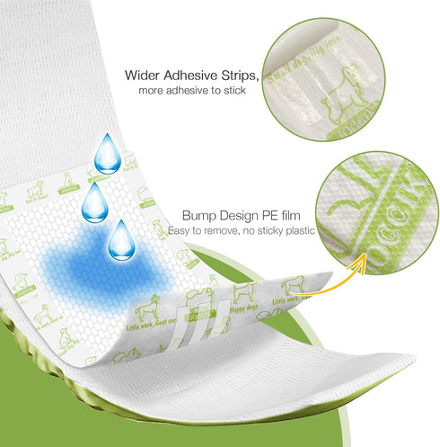 100 Count, Dog Diaper Liners, Super Absorbent Booster Pads for Male and Female Dogs, Ultra-Thin and Breathable, Regular