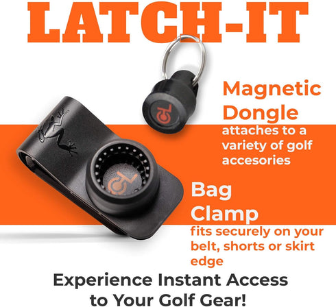 Frogger Golf Magnetic Belt Latch-It Accessory Attachment System, Secure Quick Golf Gear Access