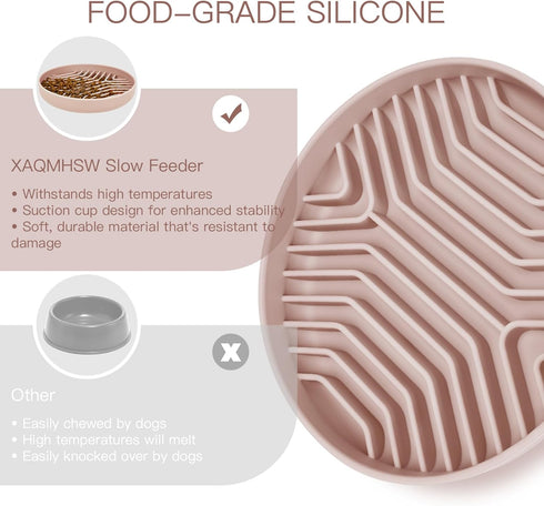Puzzle Silicone Slow Feeder Dog Bowls, Anti-Choking Design, Non-Slip, Reduces Boredom, Ideal for Medium Small Pets