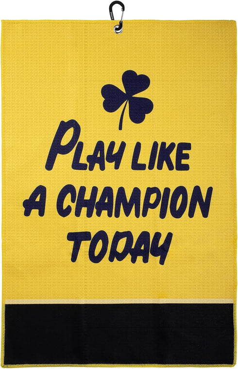 Golf Towel, Microfiber Waffle Design with Clip - Industrial Strength Magnet for
