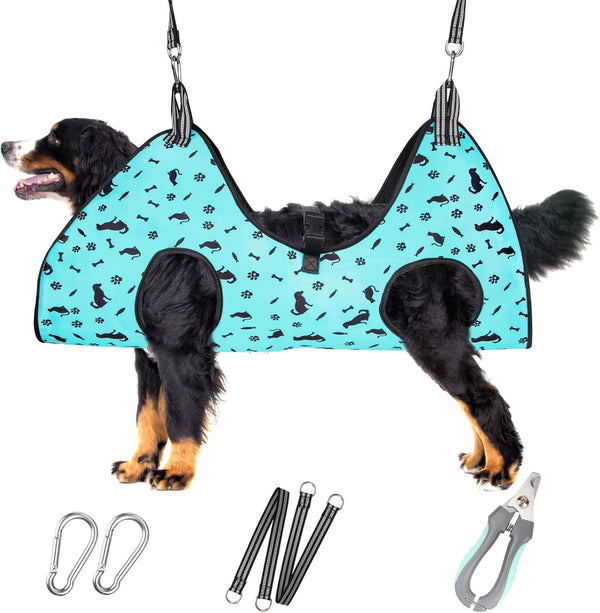 Dog Grooming Hammock | Pet Harness for Nail Trimming (XXL 120lb) | Dog Sling for Nail Clipping | Hanging Holder for