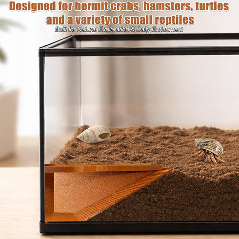 Rumexeng 2.4in Hermit Crab Cave Habitat with Climbing Tunnel, Underground Hideout Shelter with Feeding Bowls