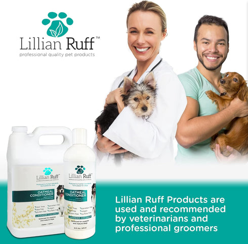 Lillian Ruff Calming Oatmeal Pet Conditioner 16oz for Dry Skin & Itch Relief with Aloe & Hydrating Essential Oils